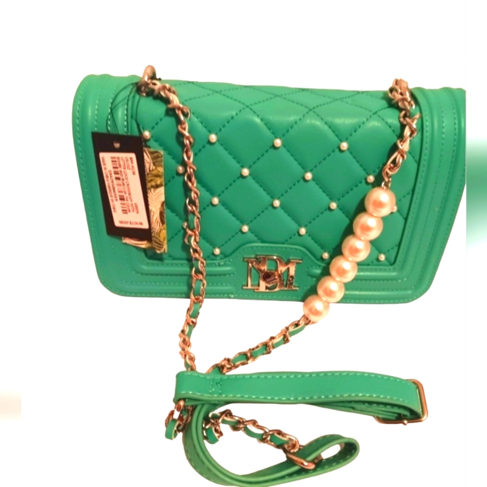 NWT. Badgley Mischka Green Crossbody Bag - Picture 2 of 7